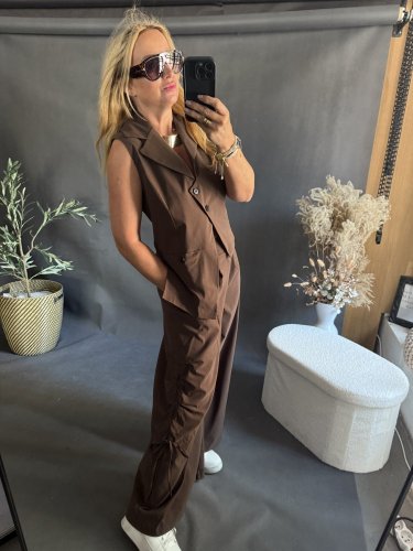 Nohavice so šnúrkou Sun hnedé