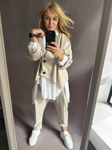 Nohavice Blair bavlnené-béžové