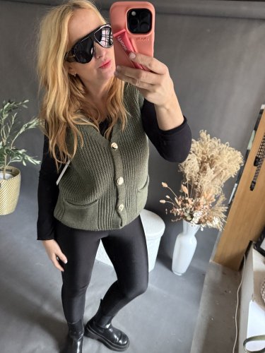 Pletená Vesta Chick-khaki