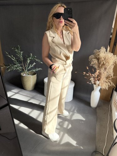 Nohavice s vestou Kirsten-béžová