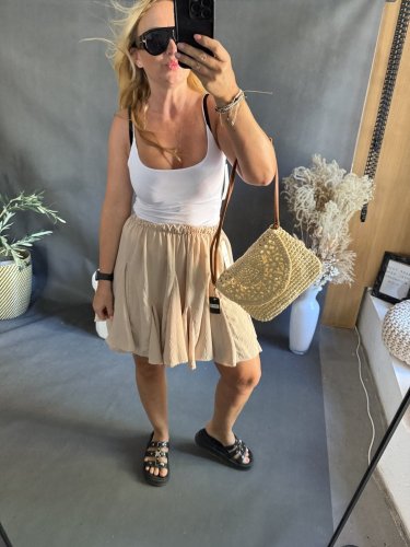 Sukně kolová-béžová