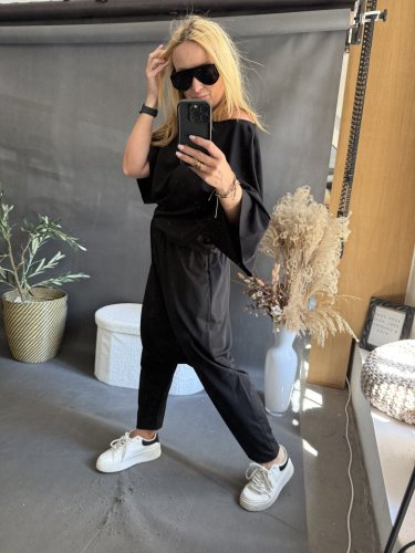 Kalhoty nasrávací Tencil-černá