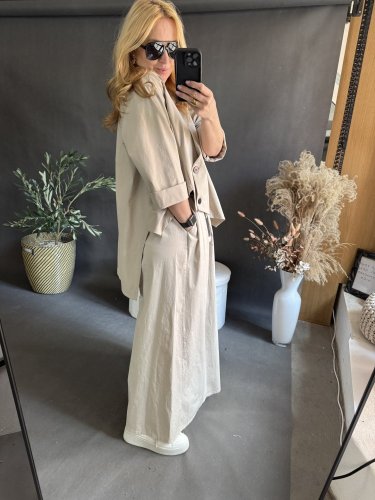 Kalhoty Pantagonna ve stylu sukně -béžové