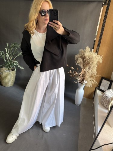 Kalhoty Pantagonna ve stylu sukně -bielé