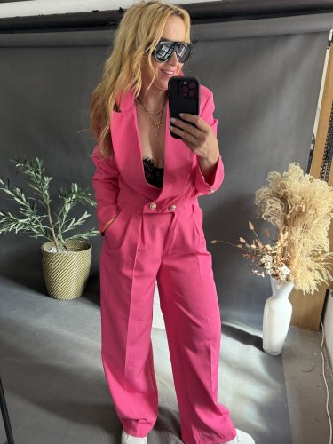 Kostýmek Style zlaté knoflíky-růžový