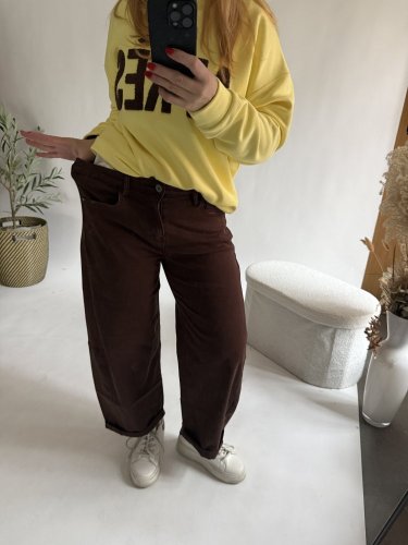 Džínsy New York--elastické, pohodlné-hnedé