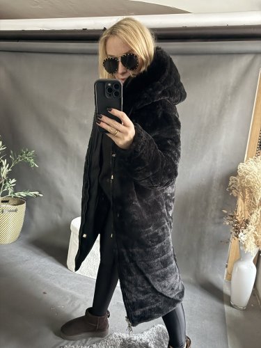 Bunda/Parka Sissi-Oboustranná-černá