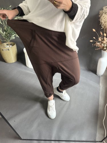 Teplákové nohavice nasrávacie fattale-hnedé