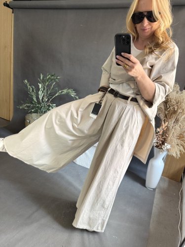 Kalhoty Pantagonna ve stylu sukně -béžové