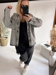 Džínová košile-šedo/černá