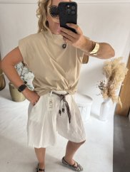 Tričko s vypchávkami Guas-beige
