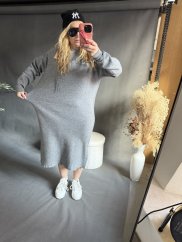 Dlouhé šaty s kapucí Jolie-šedá