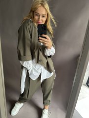 Kabátik ľahký asymetrický SUN-khaki