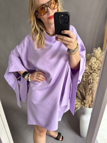 Volánikové šaty Kimono-fialové