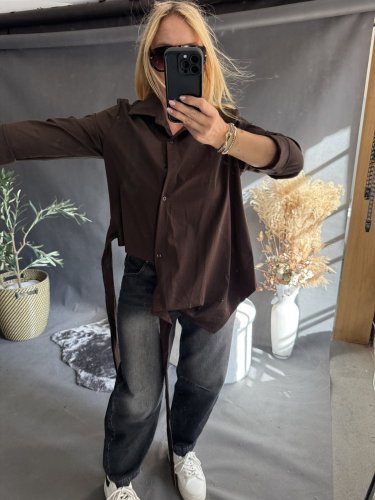 Košile Sun na suk-hnědá