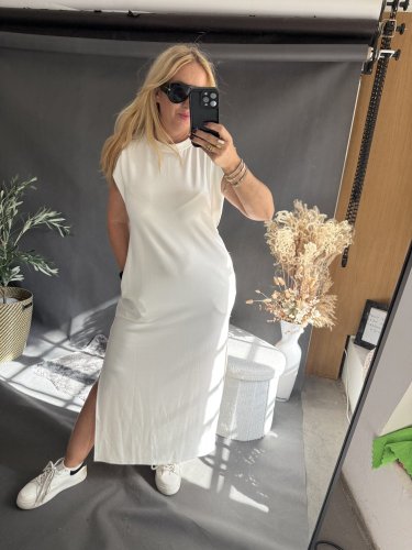 Šaty Basic dlouhé-bílé neprůhledné