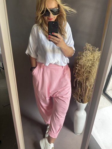 Tepláky nasrávacie Mega-růžové