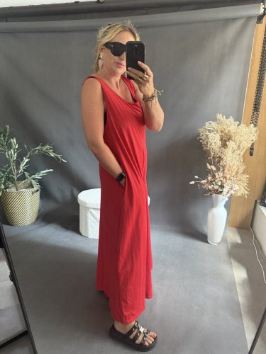 Overal SUN bavlna Oversize-čiervený