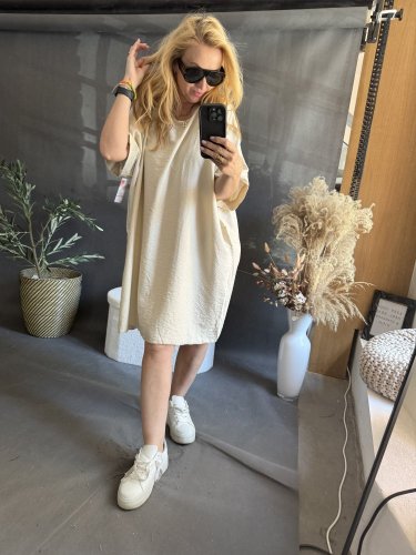 Šaty Letní Oversize béžové