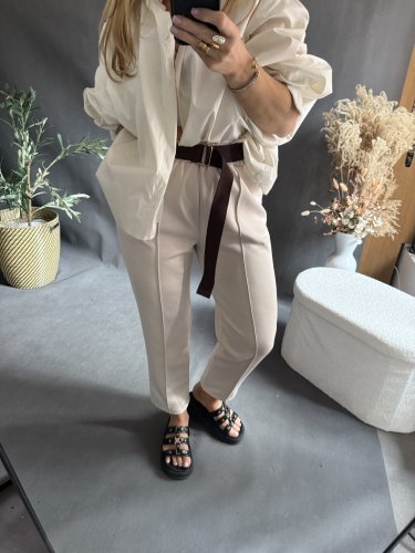 Košile oversize rukáv-béžová