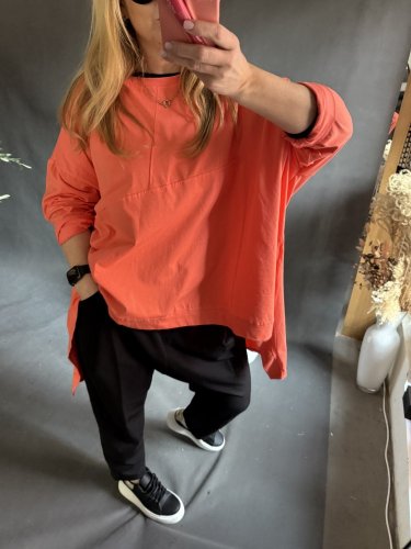 Tričko/tunika plus size-oranžová