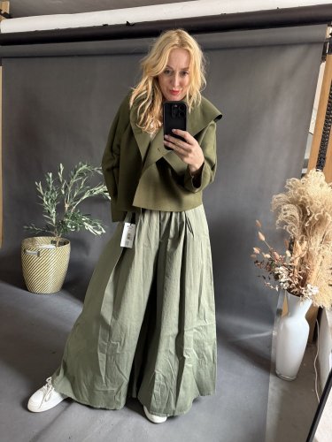 Kalhoty Pantagonna ve stylu sukně -khaki