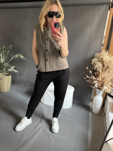 Vesta Oboustranná na zip/knoflíky SUN-khaki