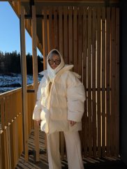 Bunda zimní Premium-krémová