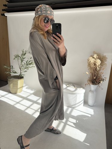 Košeľové šaty viskoza-mocca