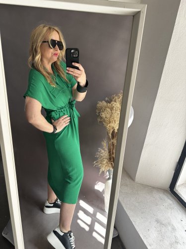 Šaty ve stylu košile Newlife-zelené