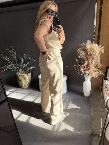 Nohavice s vestou Kirsten-béžová