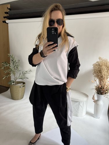 Tričko asymetrické-biele