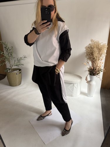 Tričko asymetrické-biele