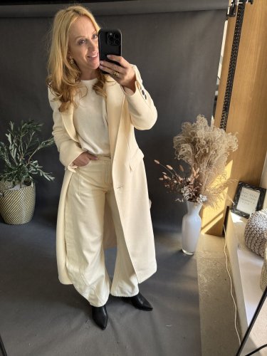 Džínsy Barrel USA- krémové