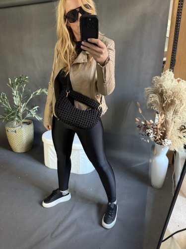 BODYSLIM LEGÍNY S PROŠITÍM - ČERNÁ nový střih BEZ KAPES - Velikost: S
