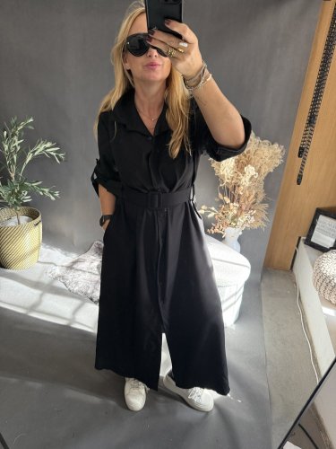 Šaty košilové dlouhé černé