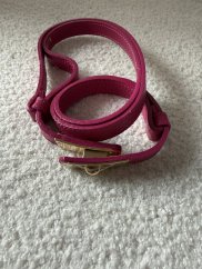 Pásek kožený posuvný se zlatou sponou-růžový