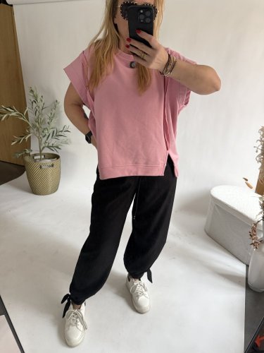 Nohavice Flowy hariem-čierná