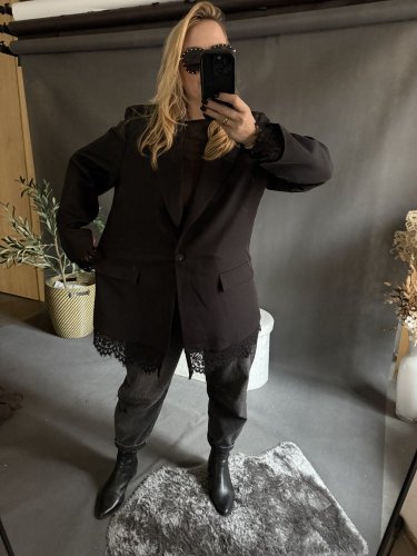 Sako s krajkou-černé