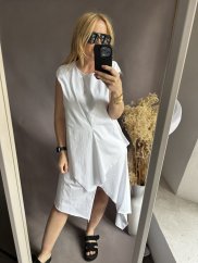 Asymetrické šaty Anita-bílé