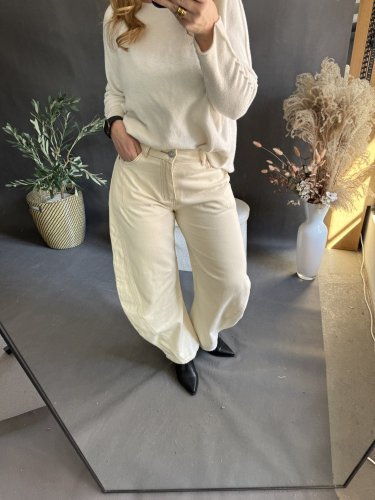 Džínsy Barrel USA- krémové