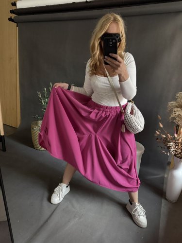 Sukně sun-působí jako kalhoty-růžová