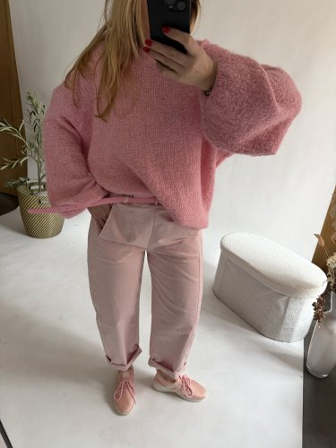 Nohavice Luisa Baloon-pudrové