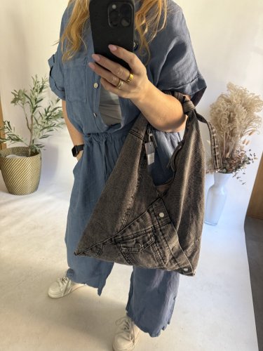 Kabelka Jeans-šedá