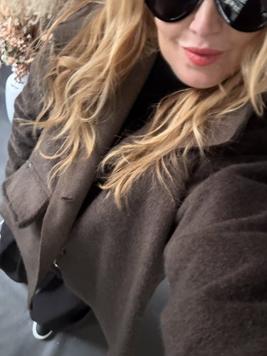 Kabátek Crop Miss zateplený-mocca