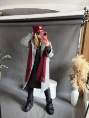 Vlnený kabát v štýle saka Zoe