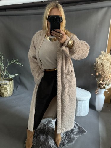 Kabát/cardigan Meccuch-béžový