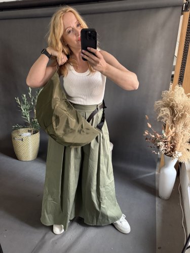 Kalhoty Pantagonna ve stylu sukně -khaki