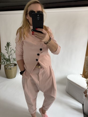 Nohavice Blair bavlnené— pudr