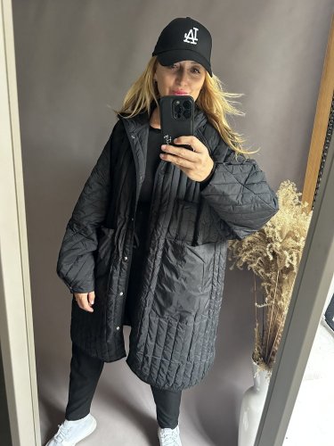 Prešívaná bunda Oversize UNI size-čierna